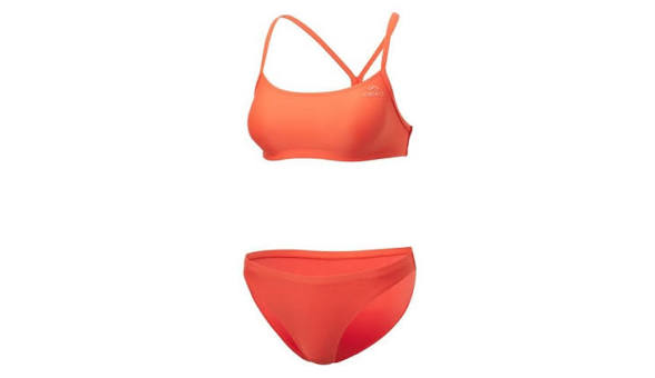 مایو دو تیکه زنانه برند کریویت crivit مرجانی ساحلی بیکینی اصل اورجینال استوک نارنجی bikini