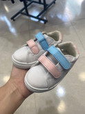 کفش کتانی بچگانه برند مکس max سفید چسبی صورتی آبی اصل استوک اورجینال رادا کتونی دخترانه ۱.۵ ۲ سال