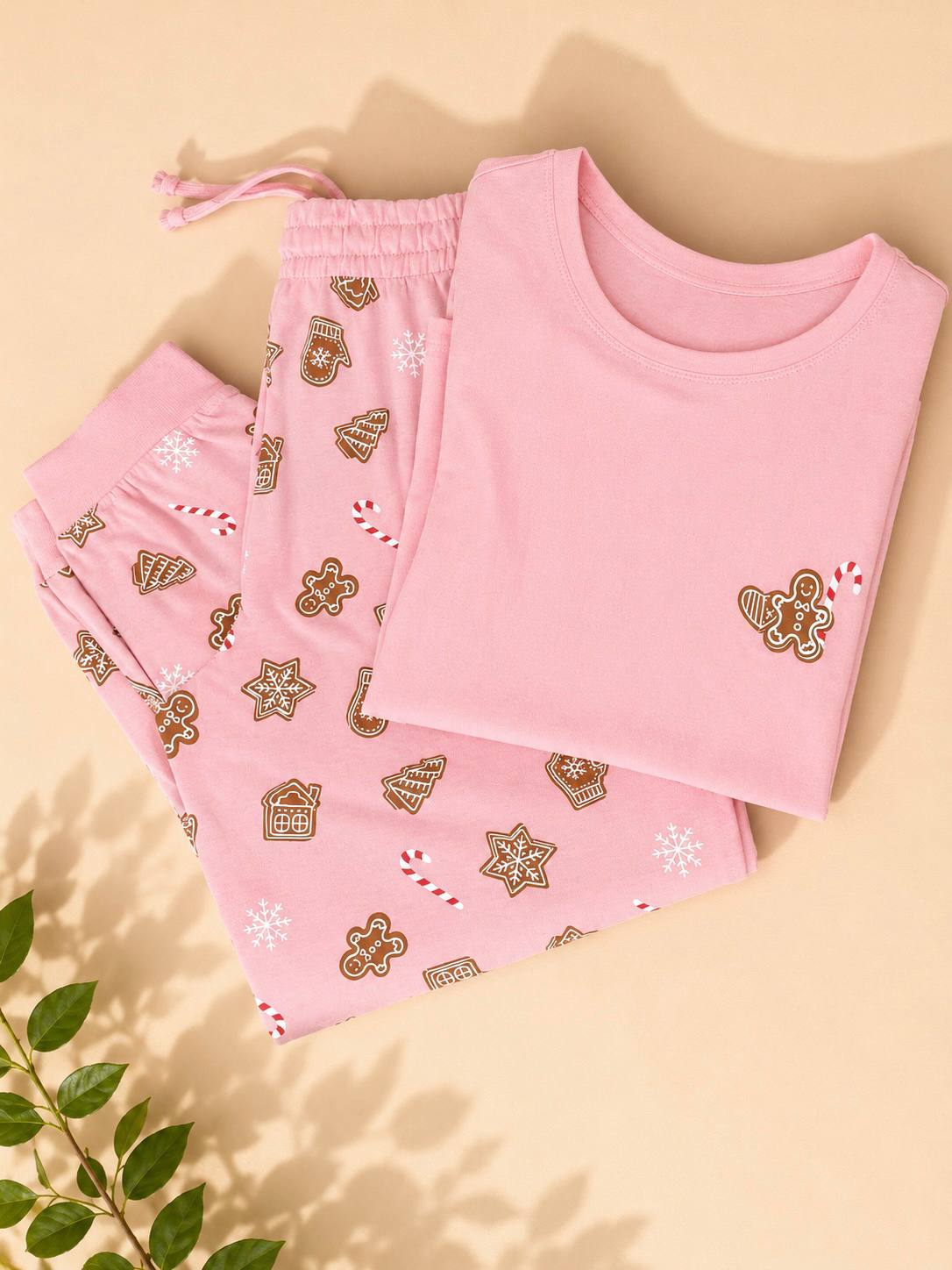 ست بلوز شلوار راحتی زنانه برند UP2 صورتی پاستلی طرح کوکی استوک اصل اورجینال دخترانه دخترونه زنونه