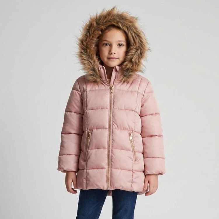 خرید کاپشن بچگانه دخترانه اچ اند ام H&M کالباسی ساده استوک اورجینال ترب پی اقساطی زمستون ضدآب بادوام