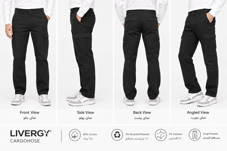 شلوار کارگو ضدآب آلمانی مردانه LIVERGY | مدل Cargo Hose