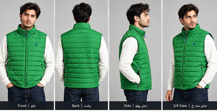 پافر (جلیقه پفدار)آلمانی برند Polo اورجینال رنگ سبز